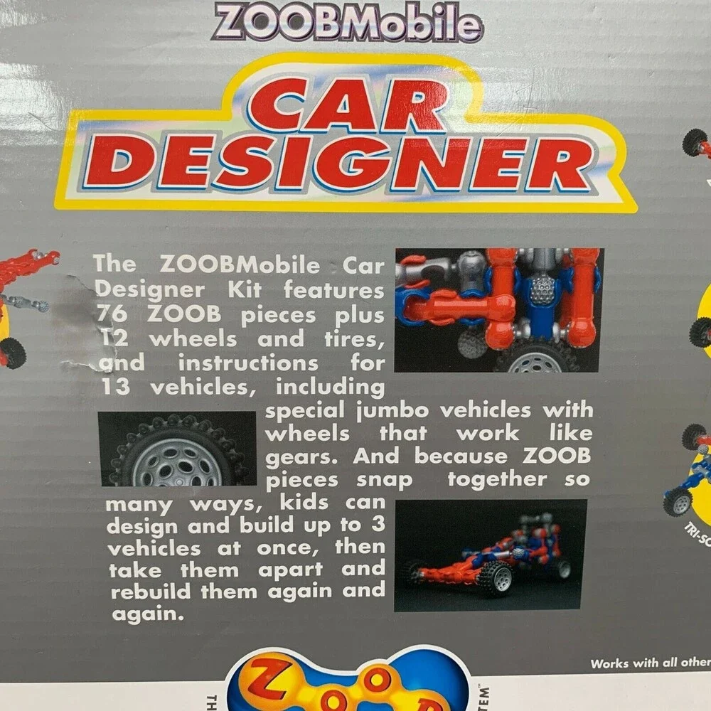 Infinitoy Zoobmobile Car Designer Create Dozens of Vehicles 76 Zoob Pieces - New